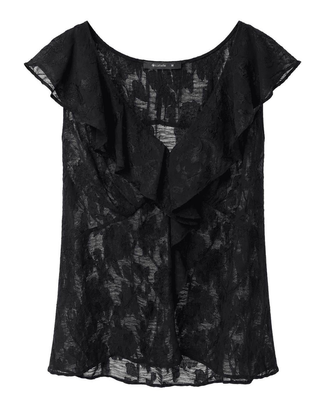 Blusa feminina Cortelle preta de renda – tamanho M