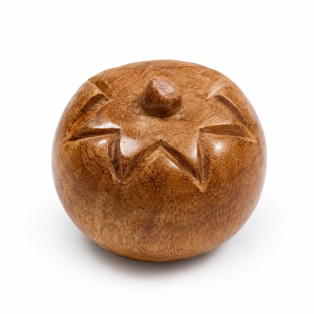 Tomate decorativo artesanal em madeira